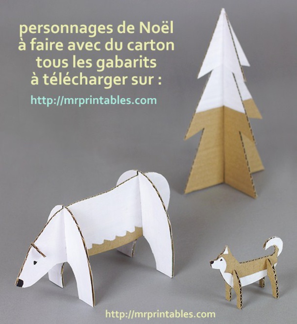 Faire des personnages de Noël en carton, modèles et gabarits