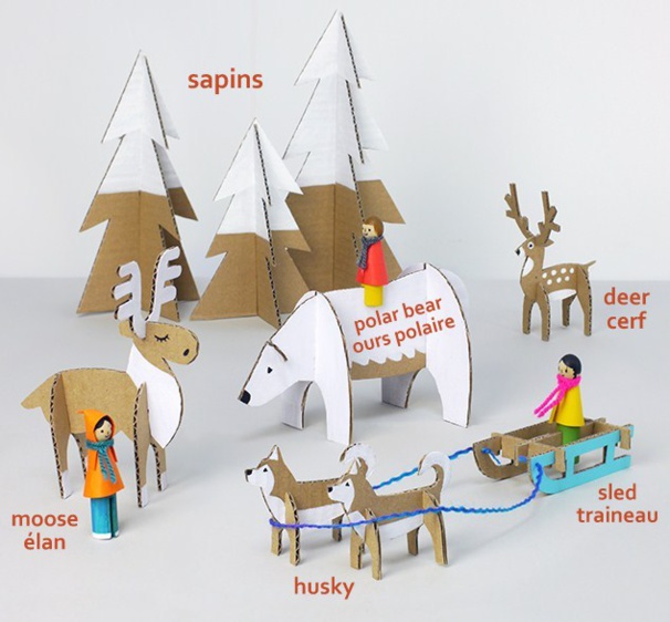Faire des personnages de Noël en carton, modèles et gabarits