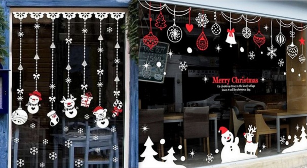 Peintures de Noël sur vitres et fenêtres, modèles et tutos