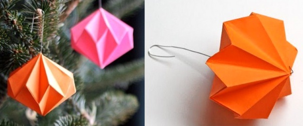 Faire des boules de Noël diamant en papier, les tutos