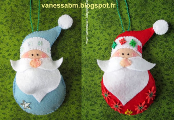 Faire un Père Noël en feutrine, des modèles, des tutos Faire un Père Noël en feutrine, des modèles, des tutos