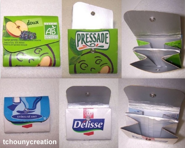 Tutoriels faire un porte monnaie en brique alimentaire Tutoriels faire un porte monnaie en brique alimentaire