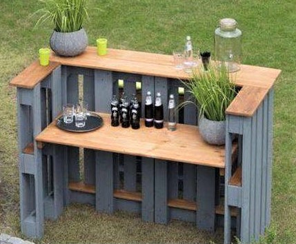 Modèles bars de jardin, réalisés en bois de palettes