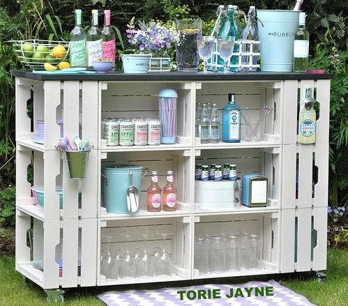 Modèles bars de jardin, réalisés en bois de palettes