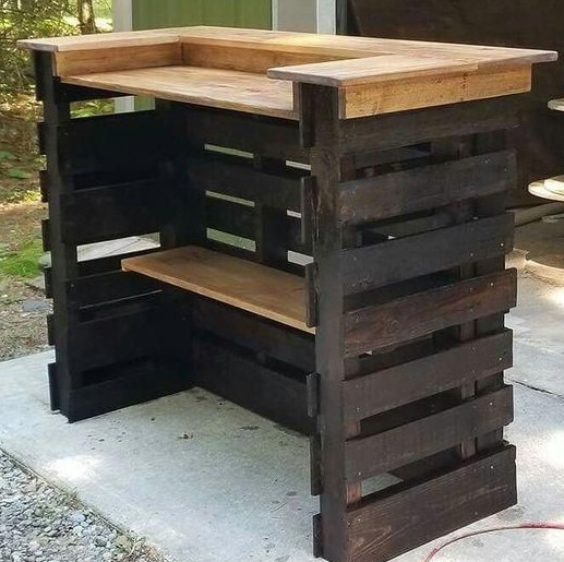 Modèles bars de jardin, réalisés en bois de palettes