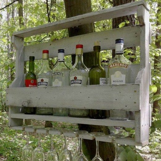 Modèles bars de jardin, réalisés en bois de palettes