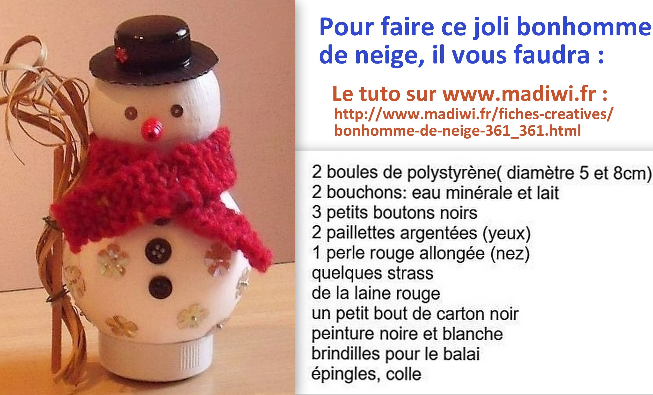 Faire des personnages de Noël en boules polystyrène