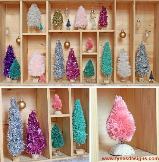 Faire de petits sapins de Noël en laine ou en guirlandes