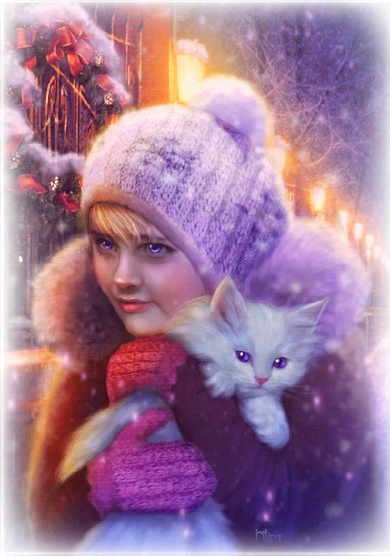 Gifs animés chats de Noël