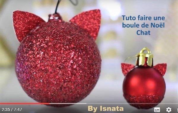 Boules de Noël customisées en boules Noël Chat et Licorne