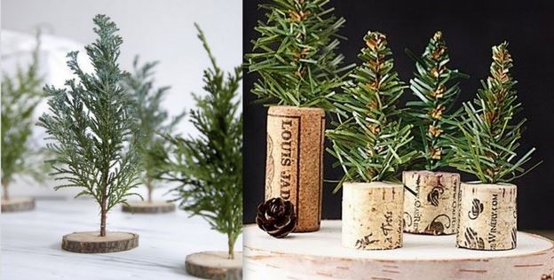 Décorations de Noël en tiges et branches de sapin