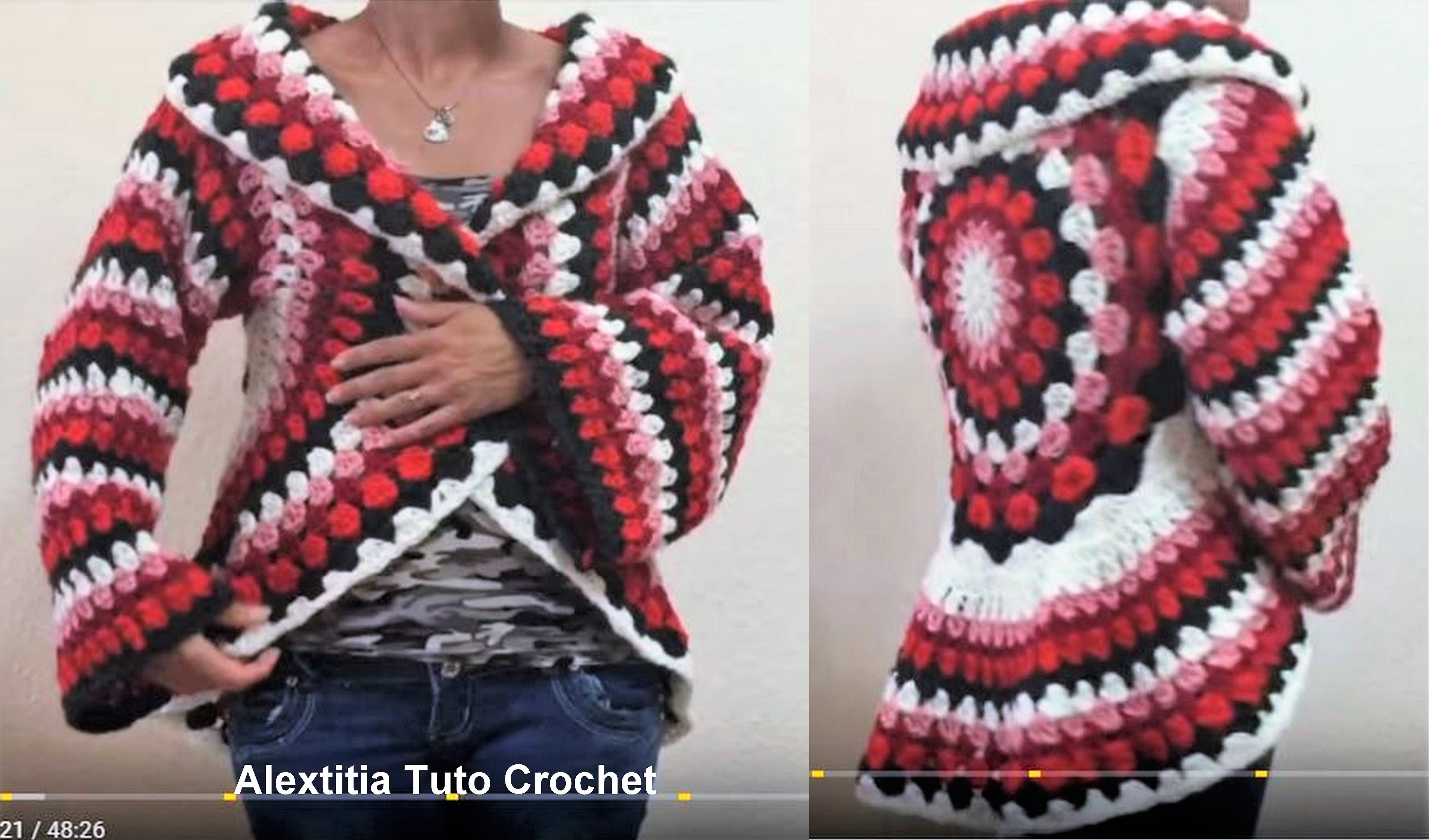 Nouveau patron de crochet : Gilet facile en grosse laine “Floralie