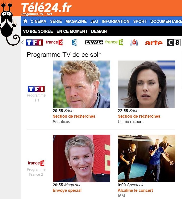 Vos programmes Télé, gratuits, clairs, nets et précis