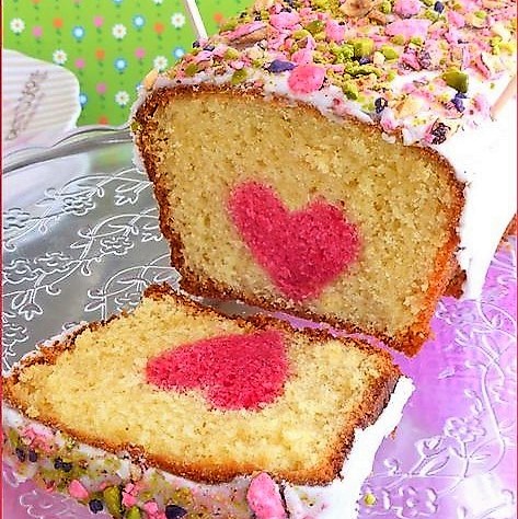 Recettes cakes surprises coeurs