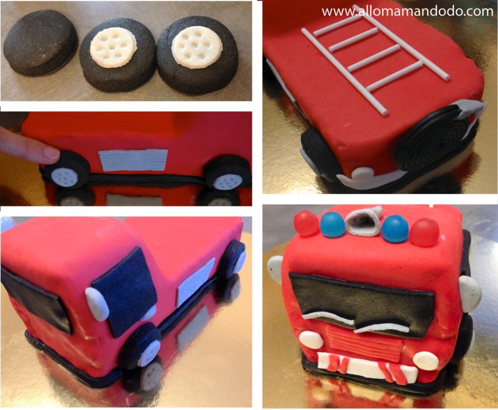 Faire un gâteau camion pompier
