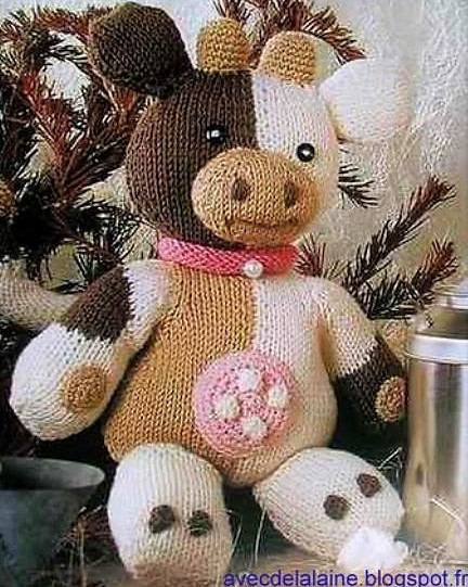 Tuto Vache en laine, tricot et crochet Tuto Vache en laine, tricot et crochet