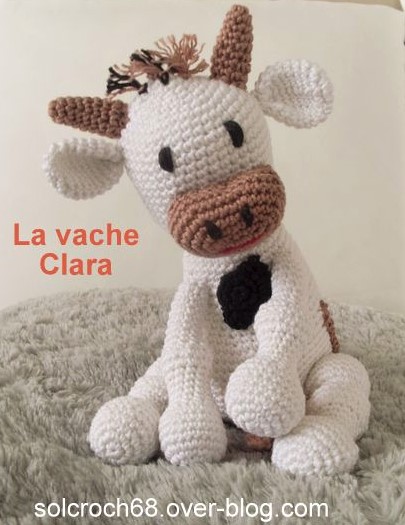 Tuto Vache en laine, tricot et crochet Tuto Vache en laine, tricot et crochet