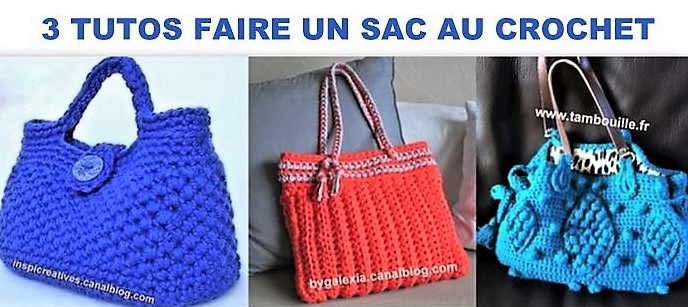 3 tutos faire un sac au crochet