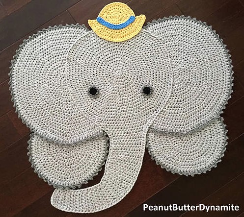Tapis éléphants au crochet