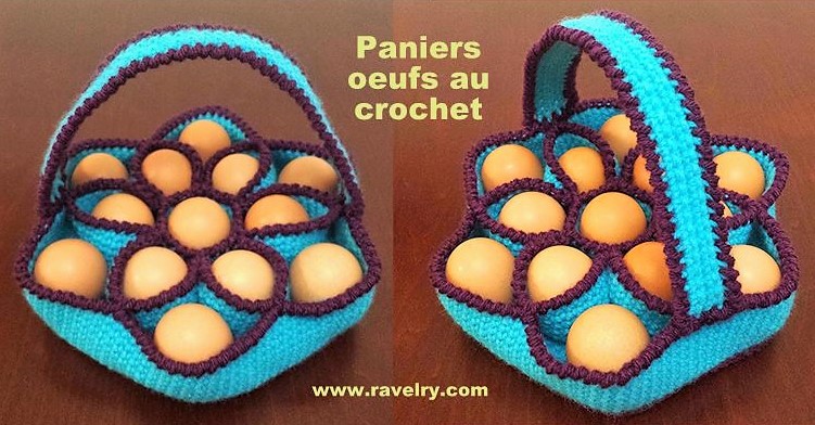 Faire un panier à oeufs en laine crochetée