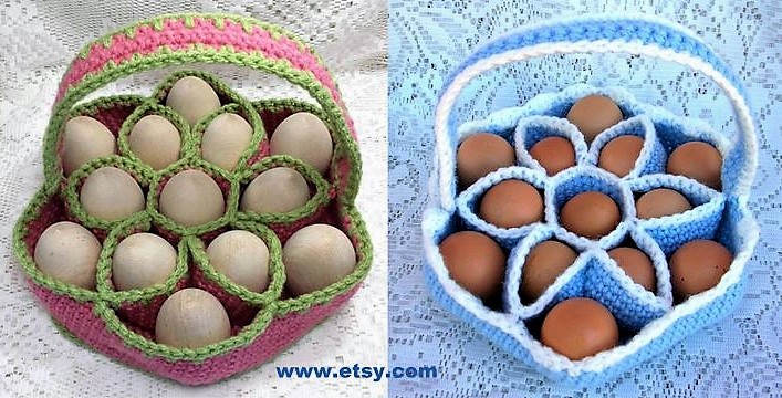 Faire un panier à oeufs en laine crochetée