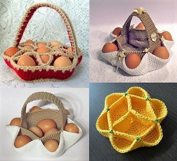 Faire un panier à oeufs en laine crochetée