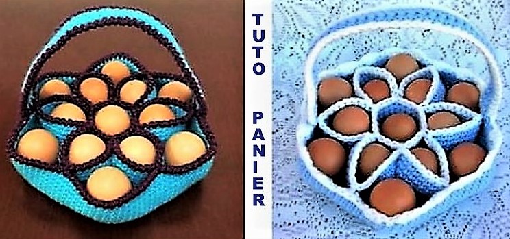 Faire un panier à oeufs en laine crochetée