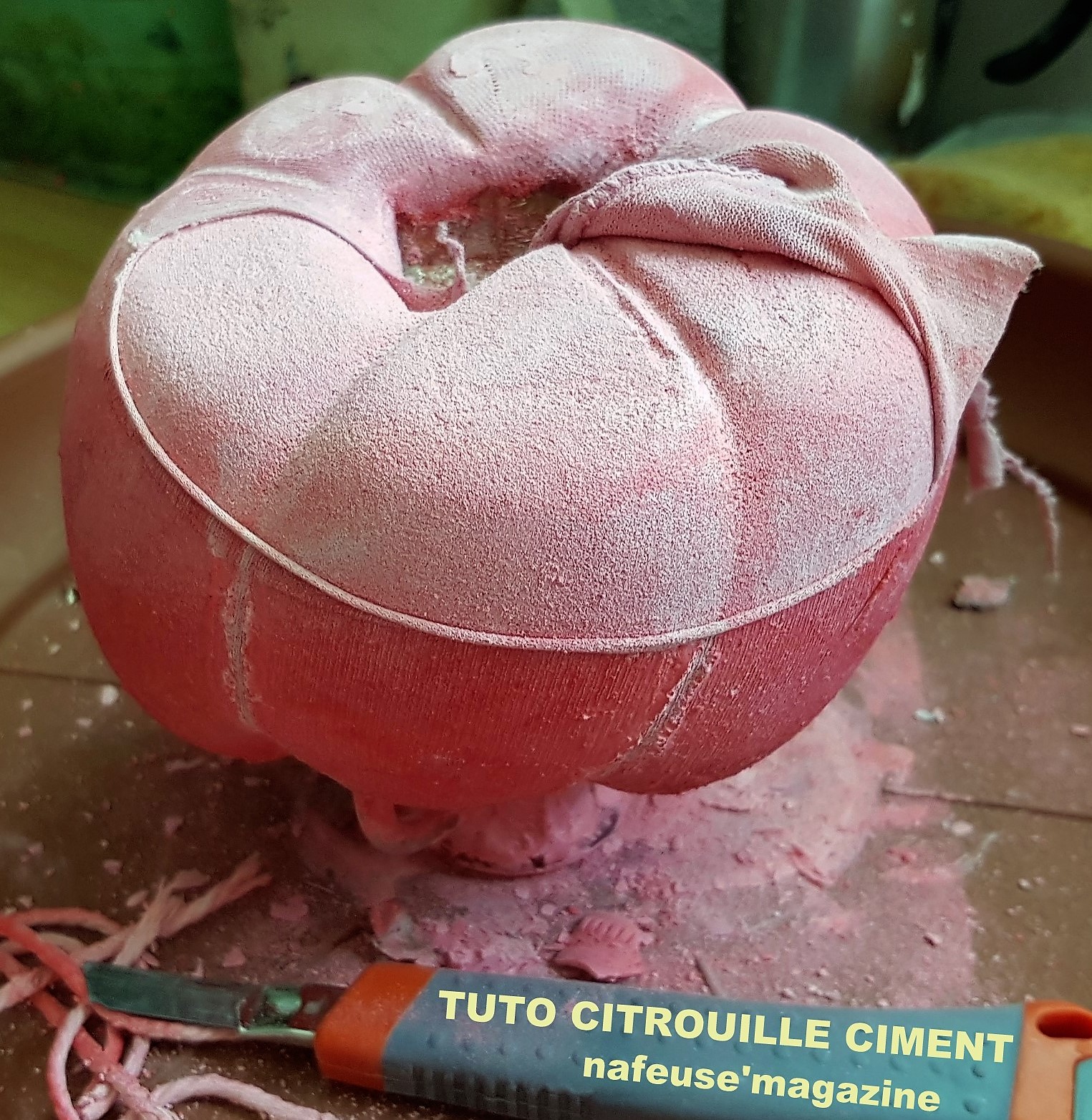 Tutoriel citrouille en ciment