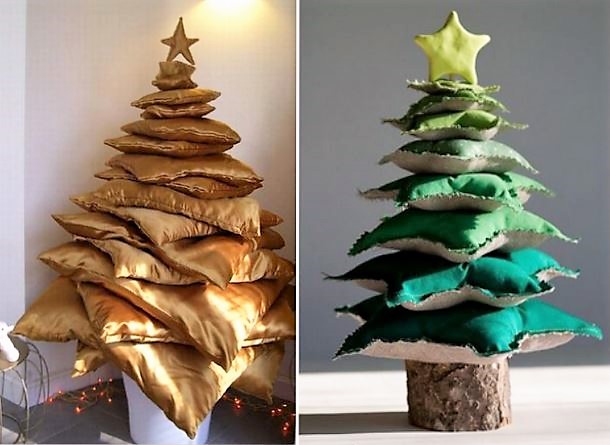 Coussin Sapin De Noël - Décoration Douce Pour Canapé Ou Lit - 40x40 Cm En Coton - Ambiance Festive Garantie - 9
