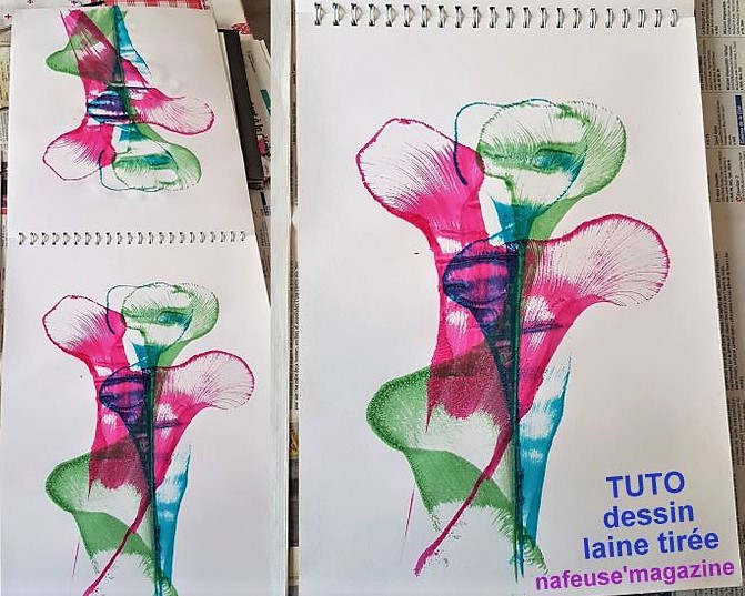 Tutoriel dessins avec de la laine tirée