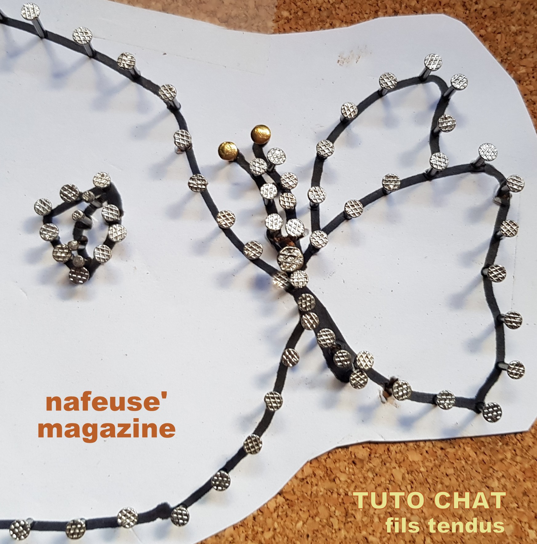 TUTO Tableau chat laine tendue