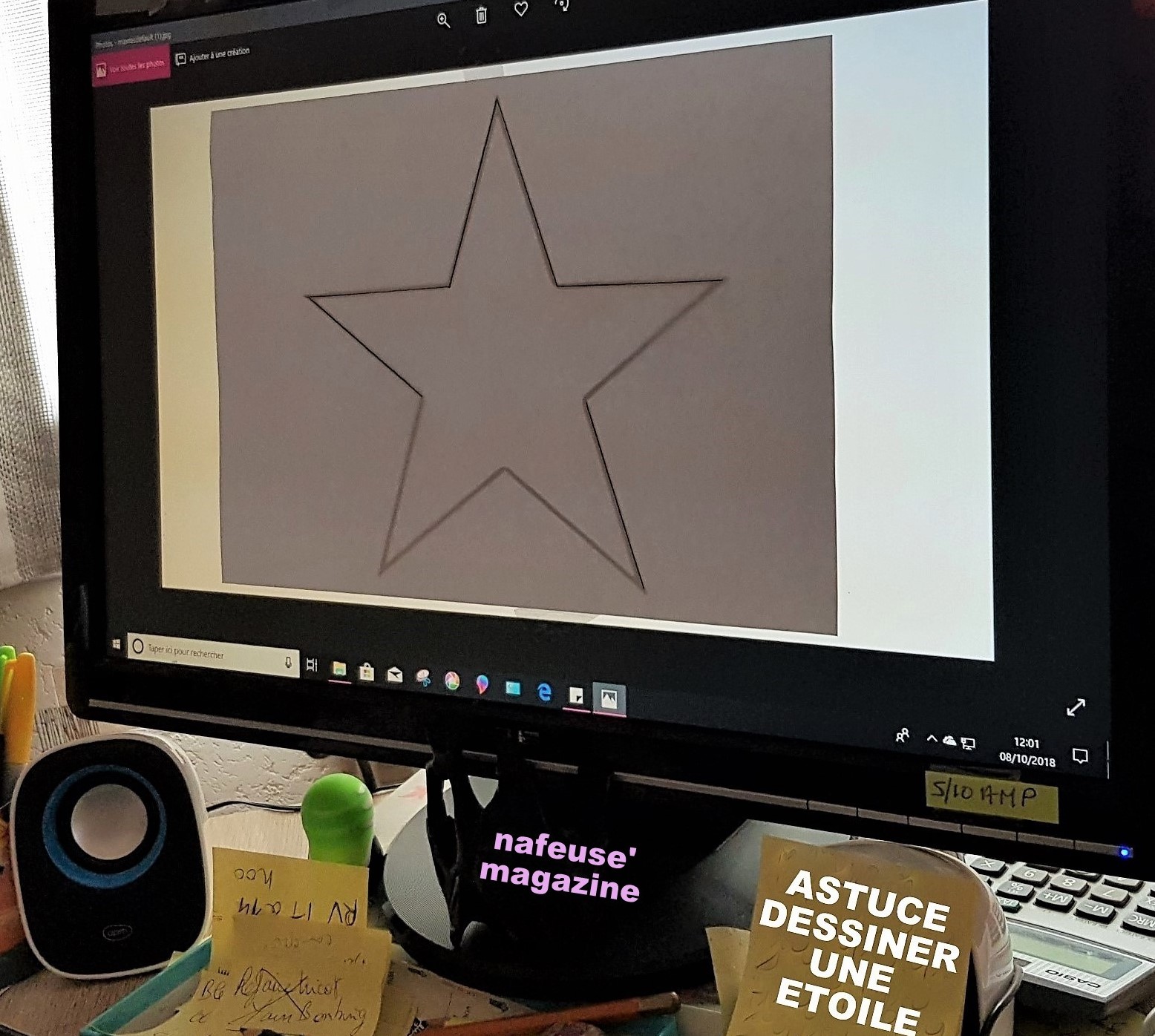 Astuce pour dessiner et découper le gabarit une étoile