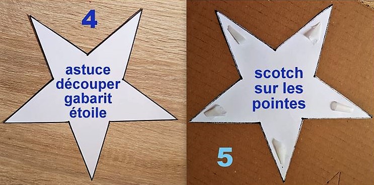Astuce pour dessiner et découper le gabarit une étoile