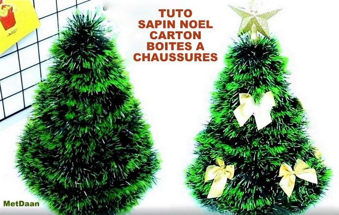 Tuto faire un petit sapin de Noël avec des boites à chaussures