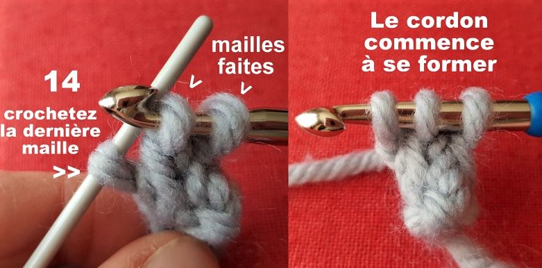 TUTO cordon laine au crochet