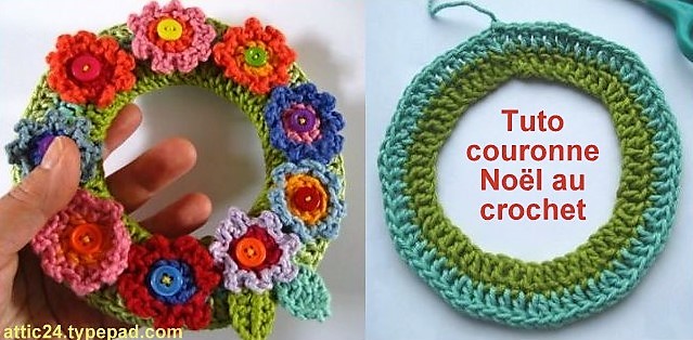 Couronne de Noël au crochet 