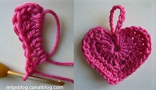 Faire des coeurs au crochet, les tutos