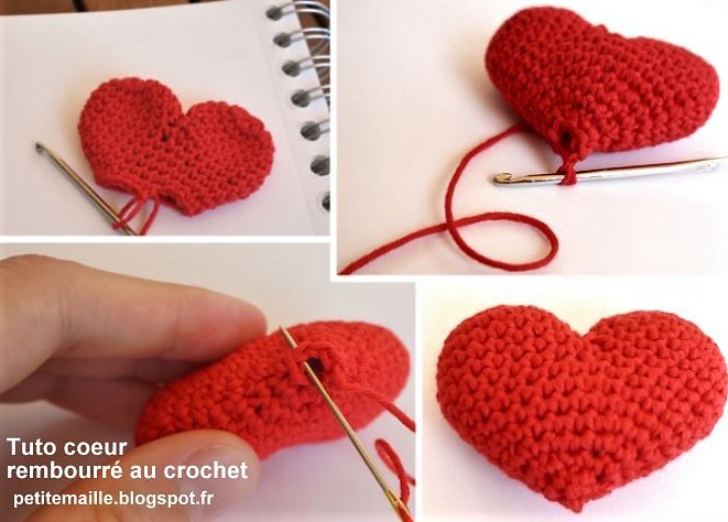 Faire des coeurs au crochet, les tutos