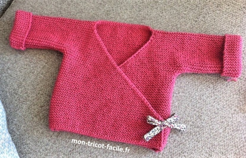 tricot gilet bebe 3 mois en une seule piece