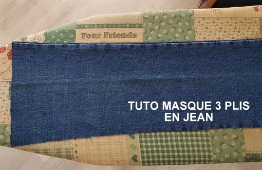 Tutoriel couture : masque tissu 3 plis en jean