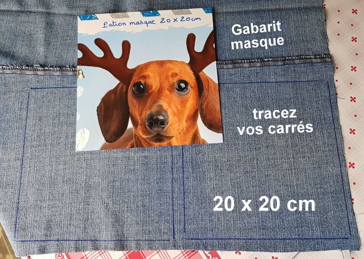 Tutoriel couture : masque tissu 3 plis en jean