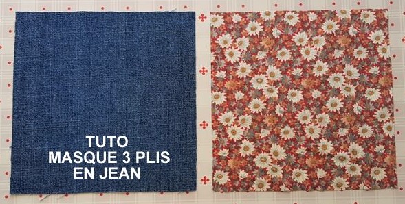 Tutoriel couture : masque tissu 3 plis en jean