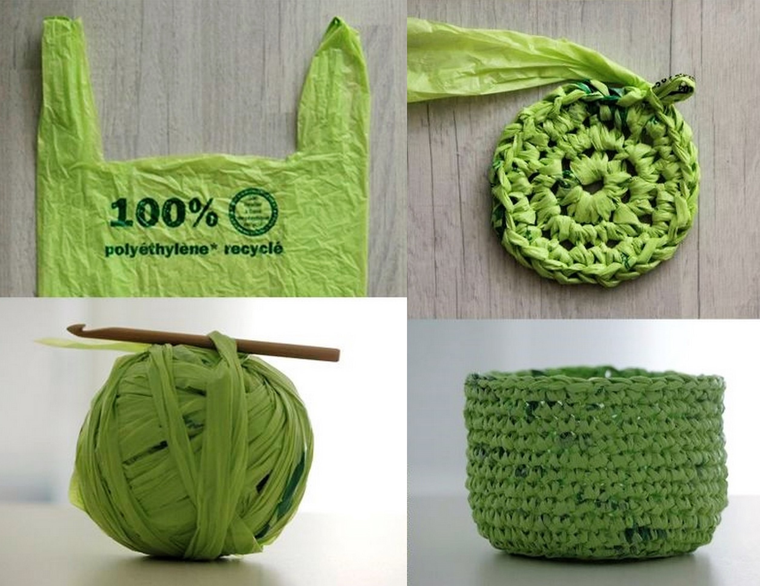 Recycler et crocheter des sacs plastique !