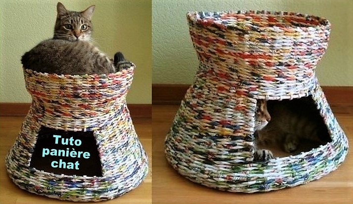 Faire une panière pour chat en papier recyclé
