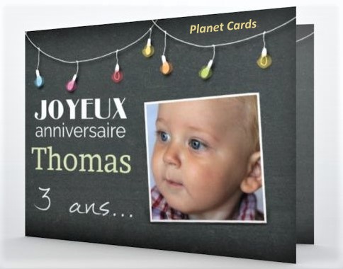 Carte d'anniversaire personnalisée avec vos photos