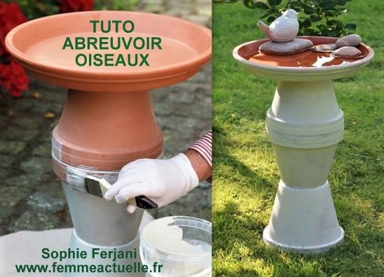 Fabriquer des abreuvoirs pour oiseaux avec des objets de récupération 