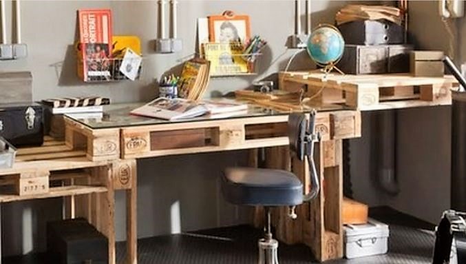 Faire un bureau en bois de palette, des modèles