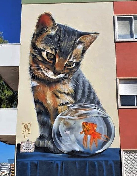 Street Art fresques peintures chats