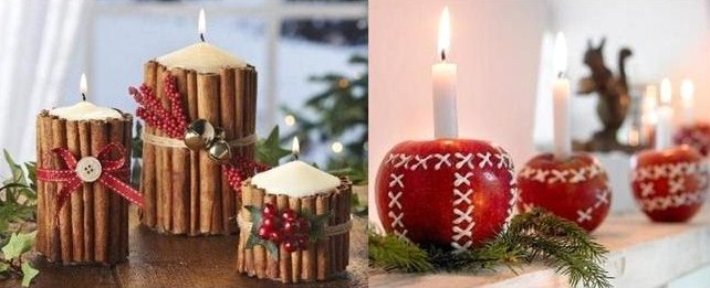 Idées décorations bougies de Noël