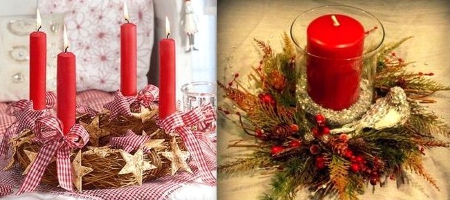 Idées décorations bougies de Noël